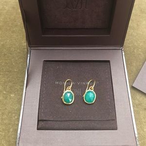 Monica Vinader Siren Wire Green Onyx Earrings